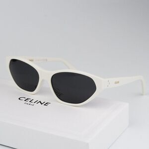 NEW Celine CL40251U 25A White Grey Cat Eye Women Sunglasses CL 40251U